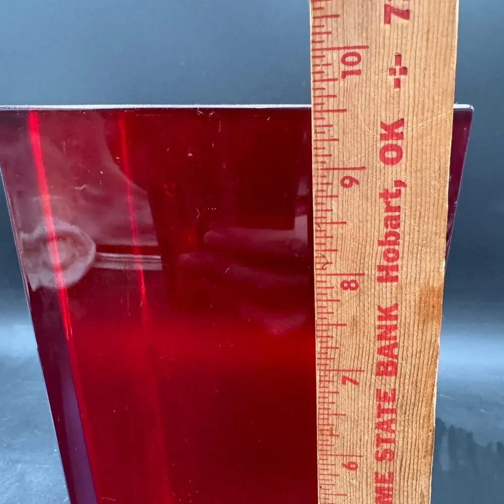Vintage 24% Lead Crystal Ruby Red Vase 9.5